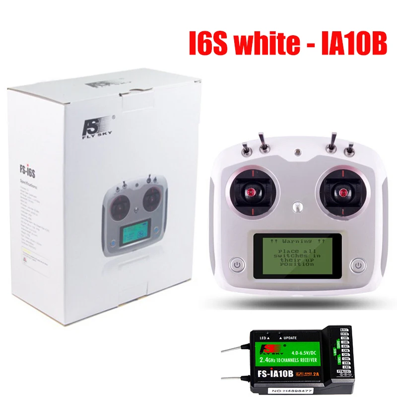 Color: Red - FLYSKY FS-i6S i6S 2.4G 10CH AFHDS 2A Centering Throttle Transmitter iA6B iA10B Receiver RetailBox for RC Cars Boats Drone Toys