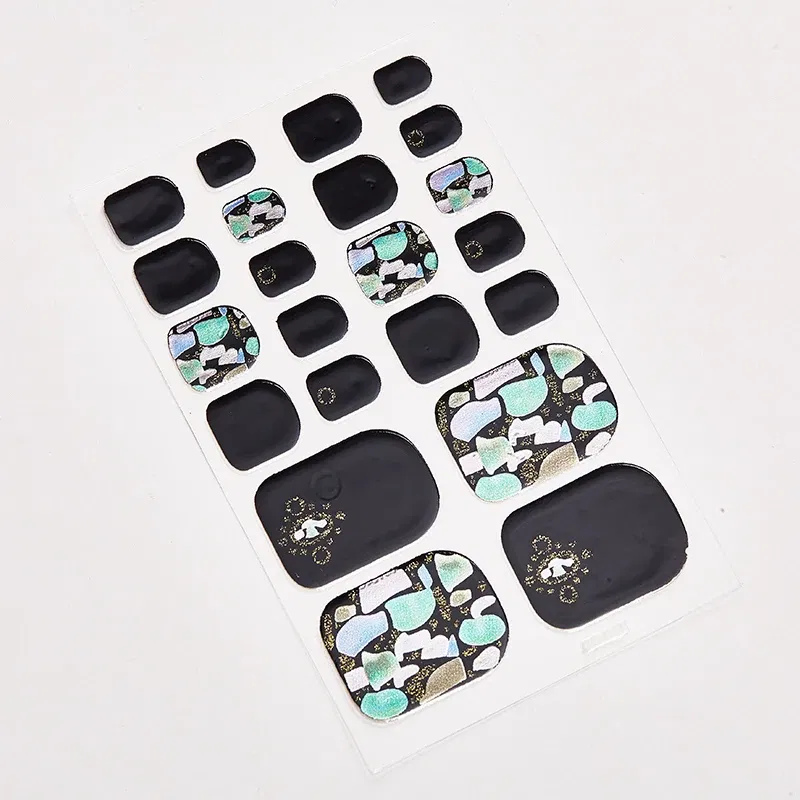 Color: Brown - 22 Tips/Sheet Fashion Nails Sticker Designer Nail Accesoires Nail Adhesive Nail Wraps DIY Valentines Loveliness Designed Shiny