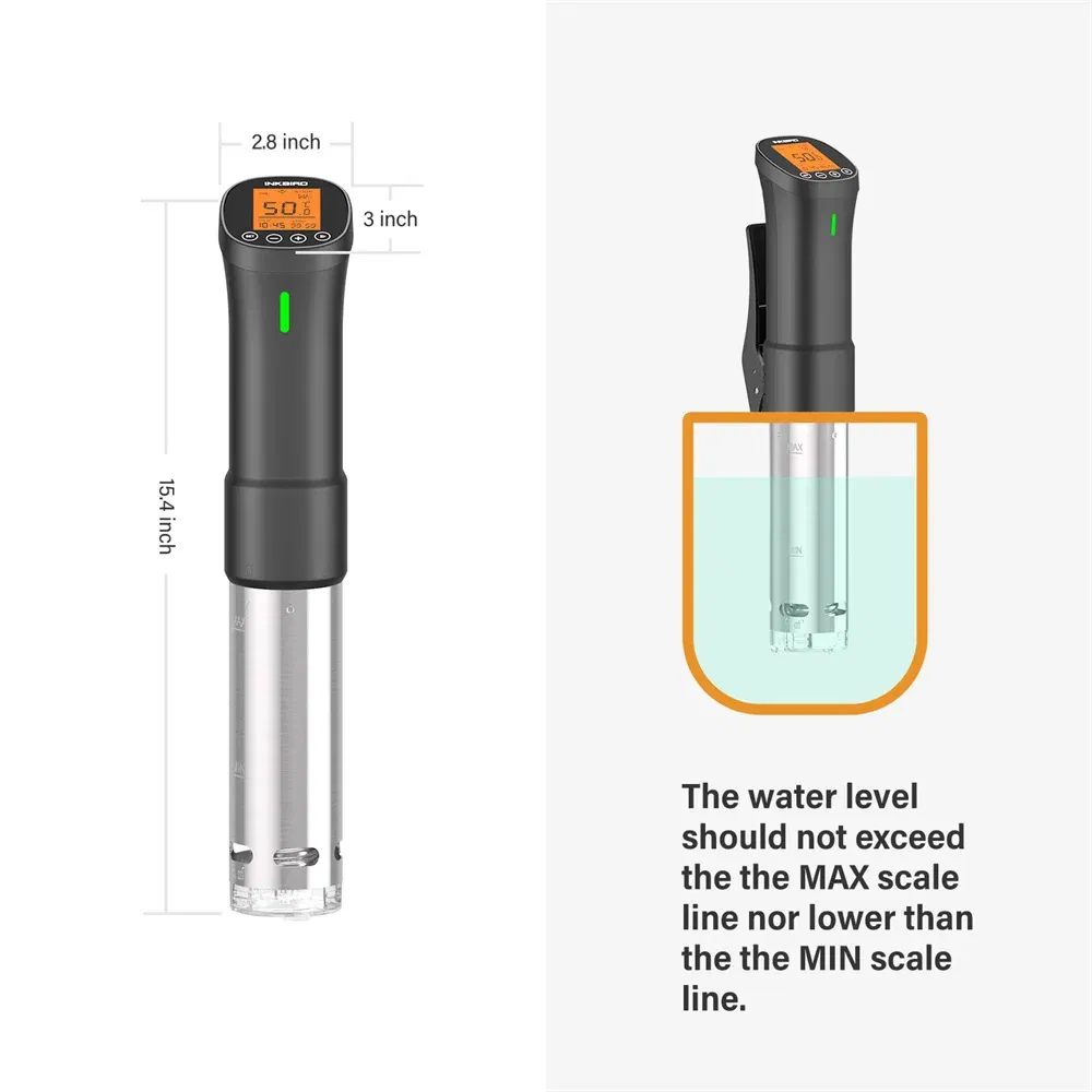 Color: Orange, Ships From: CHINA - INKBIRD Culinary Sous Vide ISV-200W Wi-Fi Precision Cooker Powerful&Durable Immersion Circulator with Stainless Steel Components