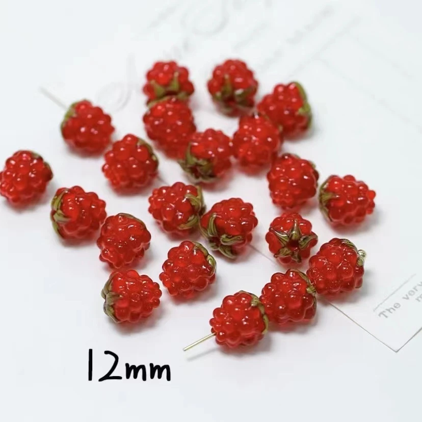 Color: Red, Ships From: CHINA, Item Diameter: 12mm - DIY Mini Czech Glass Grape Beads Raspberry Pendant Accessory Bead