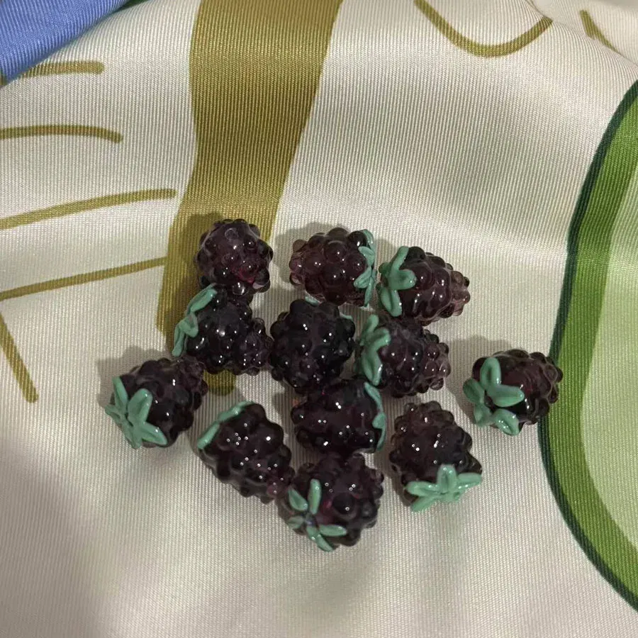 Color: Red, Ships From: CHINA, Item Diameter: 12mm - DIY Mini Czech Glass Grape Beads Raspberry Pendant Accessory Bead