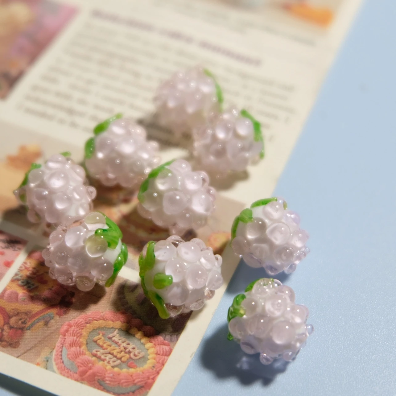 Color: Red, Ships From: CHINA, Item Diameter: 12mm - DIY Mini Czech Glass Grape Beads Raspberry Pendant Accessory Bead