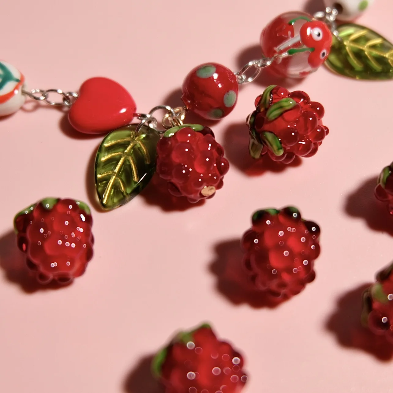 Color: Red, Ships From: CHINA, Item Diameter: 12mm - DIY Mini Czech Glass Grape Beads Raspberry Pendant Accessory Bead