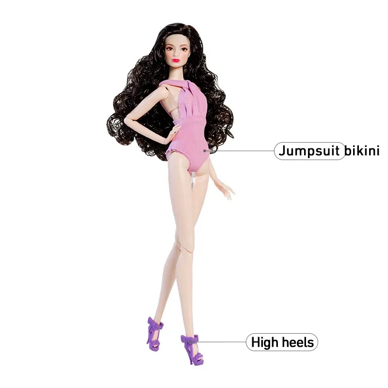 Color: plum - Supermodel Doll Clothes Suit European Fashion Summer Bikini Series Accessories Set Princess Dress DIY Limited Collection Gifts