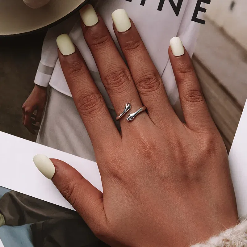 Gem Color: silver, Ships From: CHINA - WOSTU Real 925 Sterling Silver Open Ring Finger Adjustable Size Wedding Rings For Women Engagement Fashion Silver Jewelry Gift