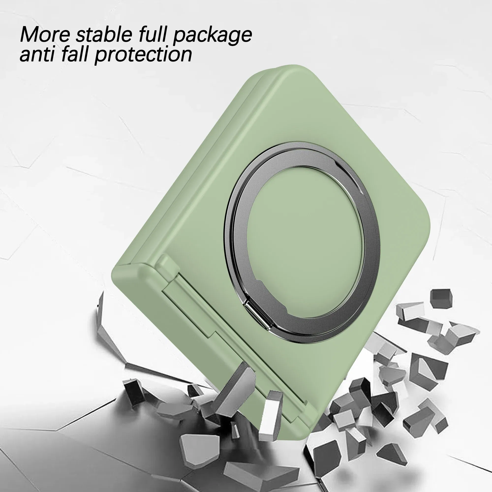 Color: Black, Material: ABS - 360?° Rotating Holder Phone case For Samsung Galaxy Z Flip 5 Magsafe Wireless charge 360 Degree Ring Magnetic stand Phone Cover