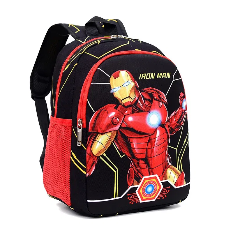 Color: Blue - Disney Marvel Series Backpack Boy's Primary School Schoolbag Double-layer Cartoon Spider-Man Backpack For Boys Gift