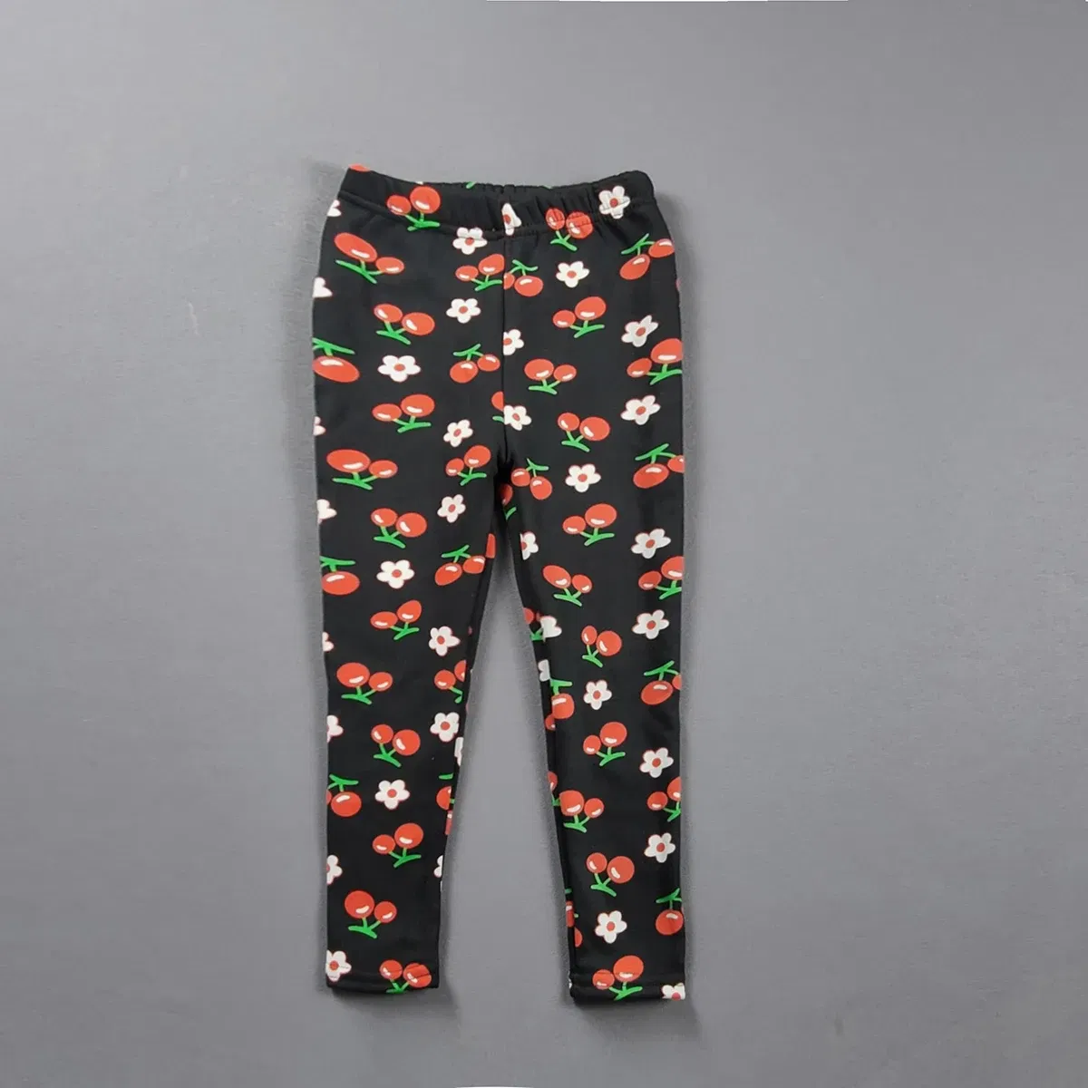 Color: GRAY, Kid Size: 4 - 2-11Y Girls' Pants Autumn and Winter Slim Fit Warm Bottom Pants Thickened Velvet Printed Children's Pants Baby Casual Pants