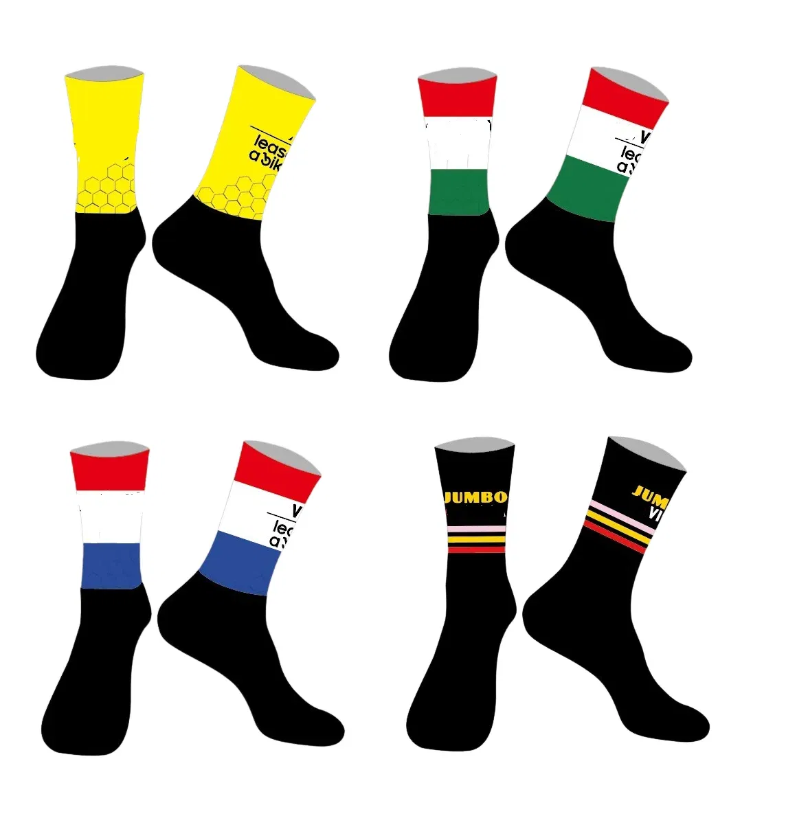 Color: Blue, Size: M - LASER CUT ONE PAIR 2024 JUMBO TEAM Cycling Socks Antislip Bike Racing MITI Breathable FOR Men and Women