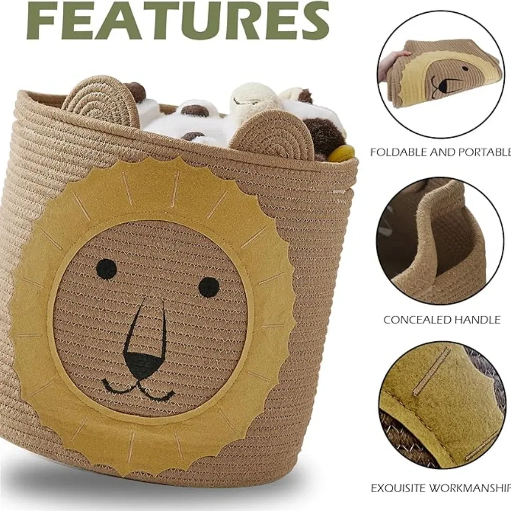 Color: light green - Cartoon Storage Basket Washable Dirty Clothes Basket Foldable Children's Toy Clothes Storage Bucket Home Storage Laundry Basket