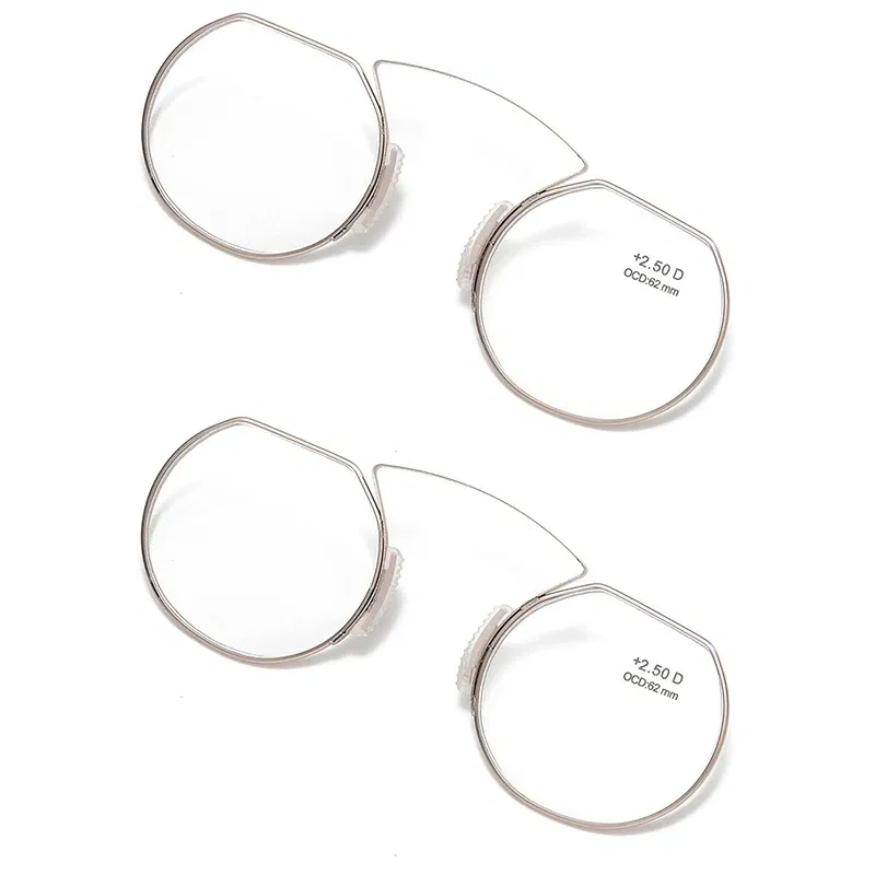 Frame Color: Pink, Eye Prescription: +400 - Women Clip Nose Reading Glasses Anti Blue Light Presbyopic Glasses Men Portable Men's Eyeglasses Anti-Lost Legless Bezel + Case