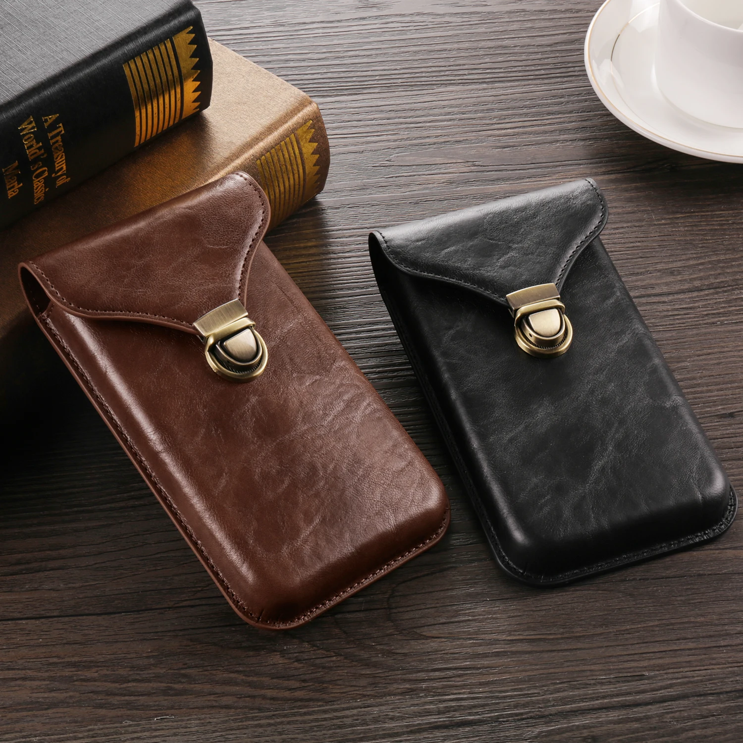 Color: black, Material: ABS - Leather Phone Belt Clip Case Men Waist Bag For Samsung Galaxy S25 S24 S23 Ultra S22 Plus S21 FE A53 A54 A55 A56 5G Holster Pouch