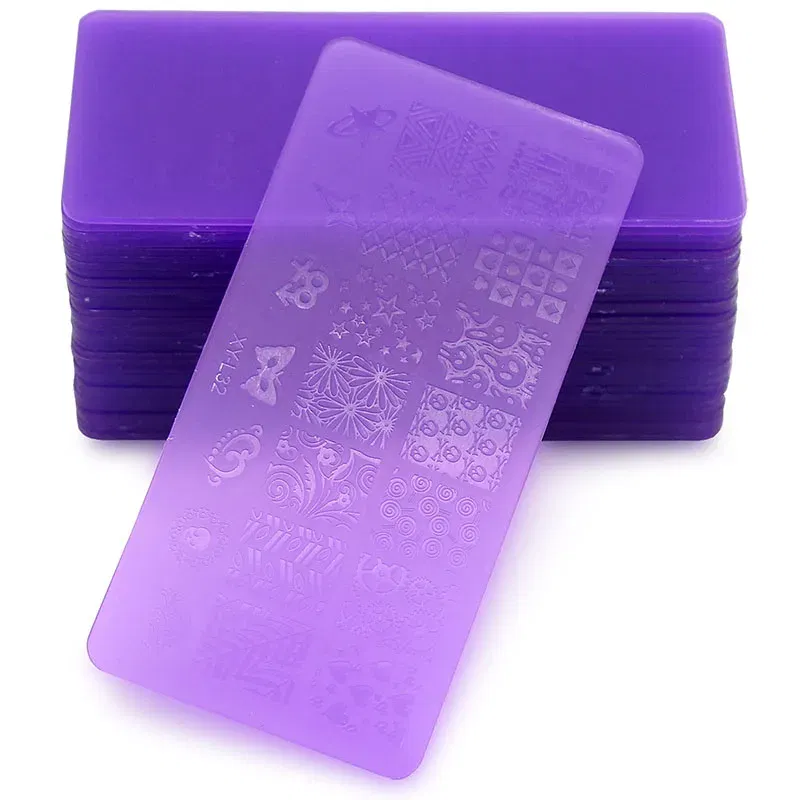 Color: Lavender - Kimcci Nail Stamping Plates Flamingo Nail Template Mandala Maple Leaf Stamp Nail Art Stamp Image Template Manicure Stencil Tools