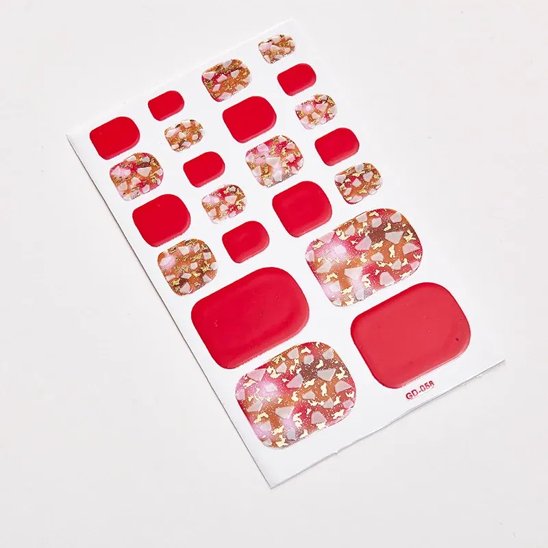 Color: White Smoke - 22 Tips/Sheet Fashion Nails Sticker Designer Nail Accesoires Nail Adhesive Nail Wraps DIY Valentines Loveliness Designed Shiny