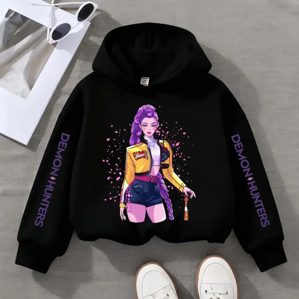 Color: Dark Grey, Kid Size: 134 - Kpop Witch Hunt Children's clothing, including men's and women's spring and autumn hoodies and fashionable sweatshirts