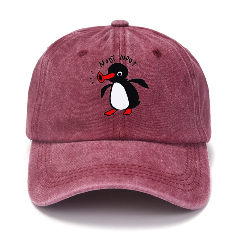 Color: WHITE, Size: Adjustable - Noot Baseball Cap Men Hats Women Visor Protection Snapback Pingu Pinga Penguin TV Caps