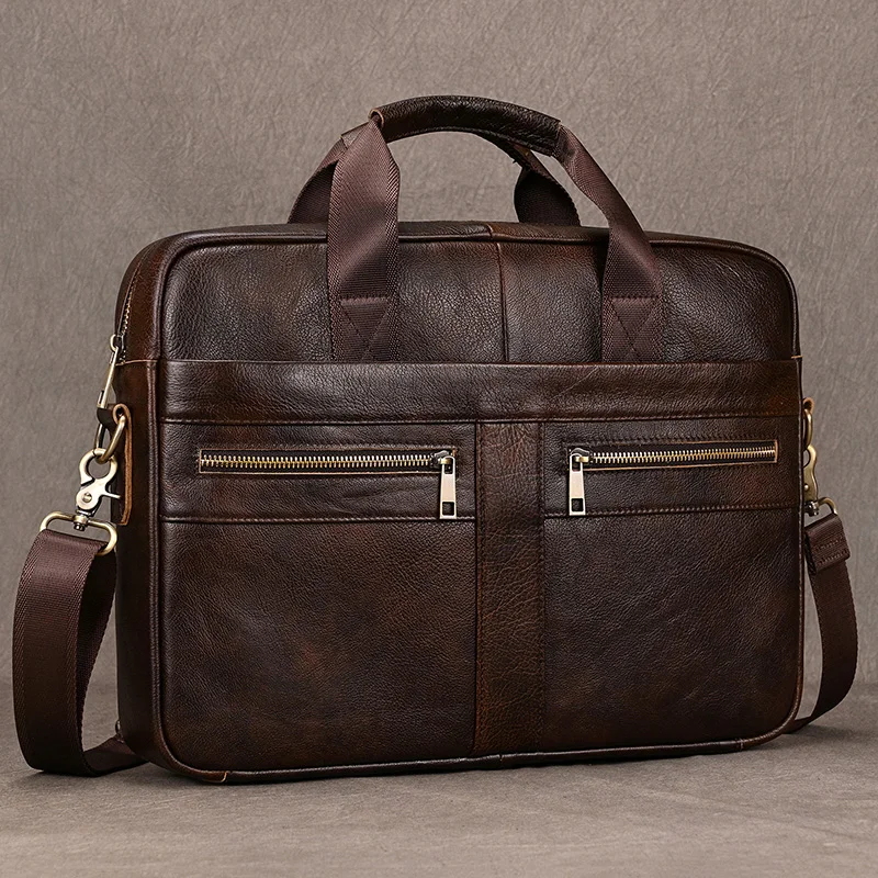 Color: black, Ships From: CHINA - Newsbirds Leather Men Briefcase Doctor Layer Business Man Laptop Bag 15 6 inches Genuine Leather Computer Bags Men Male Tote Bag