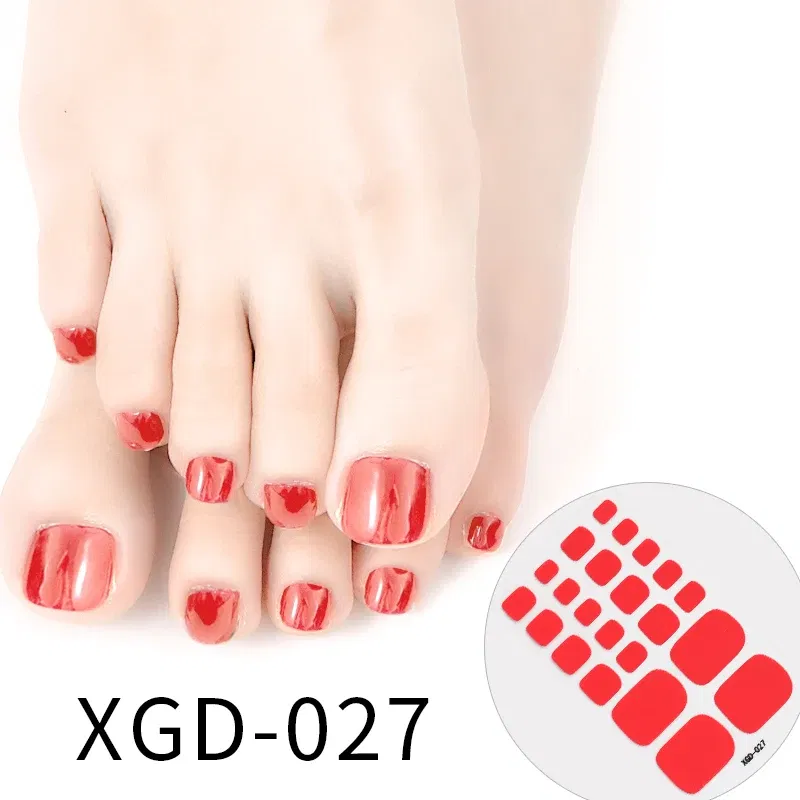 Color: Light Khaki - Dropshipping 22tips Waterproof Toe Nail Stickers Full Cover Foot Decals Nail Art Stickers for Nails Wraps Adhesive False Nails
