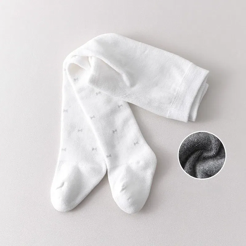 Color: Beige, Kid Size: 3M - Autumn Winter Thickened Baby Pantyhose A-class Girl Stocking Infant Toddler Knit Tights Cute Print High Waist Overall Legging