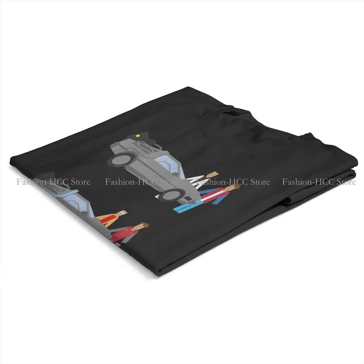 Color: black, Size: XL - Delorian Hip Hop Polyester TShirt Back To The Future Style Tops Leisure T Shirt Female Tee