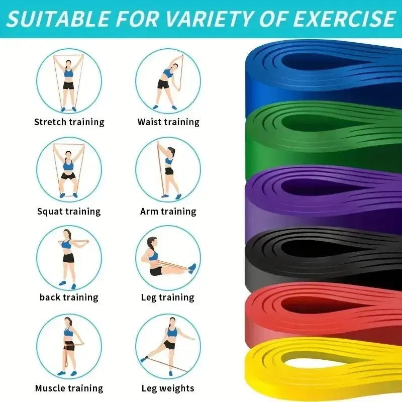 Color: Black - 1/5Pcs Tpe Elastic Band Resistance Strength Training Sports Fitness Latex Pull-Up Ension Thick Circle Yoga Multi-Functional Hip
