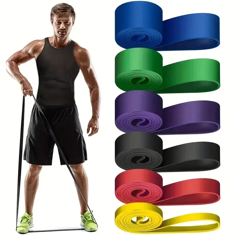 Color: Black - 1/5Pcs Tpe Elastic Band Resistance Strength Training Sports Fitness Latex Pull-Up Ension Thick Circle Yoga Multi-Functional Hip