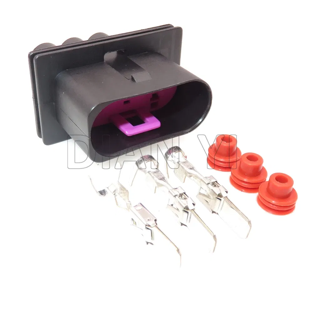 Color: WHITE - 1 Set 3 Way AC Assembly Auto Radiator Plug For VW 1J0906443 1J0 906 443 1J0 906 233 1J0906233 Car Electronic Fan Cable Socket
