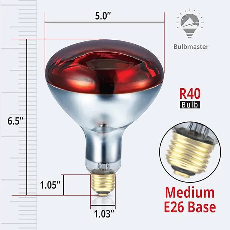 Color: Dark Brown, Ships From: CHINA - BONGBADA Quartz glass waterproof and explosion-proof E26 E27 Red R40 Infrared Heat Lamp Farm lamp 100W 150W 200W 250W 275W