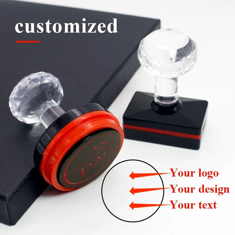 Color: Yellow - Personalized Logo Self inking Stamp Customized Photosensitive ink Stamp Your design picture