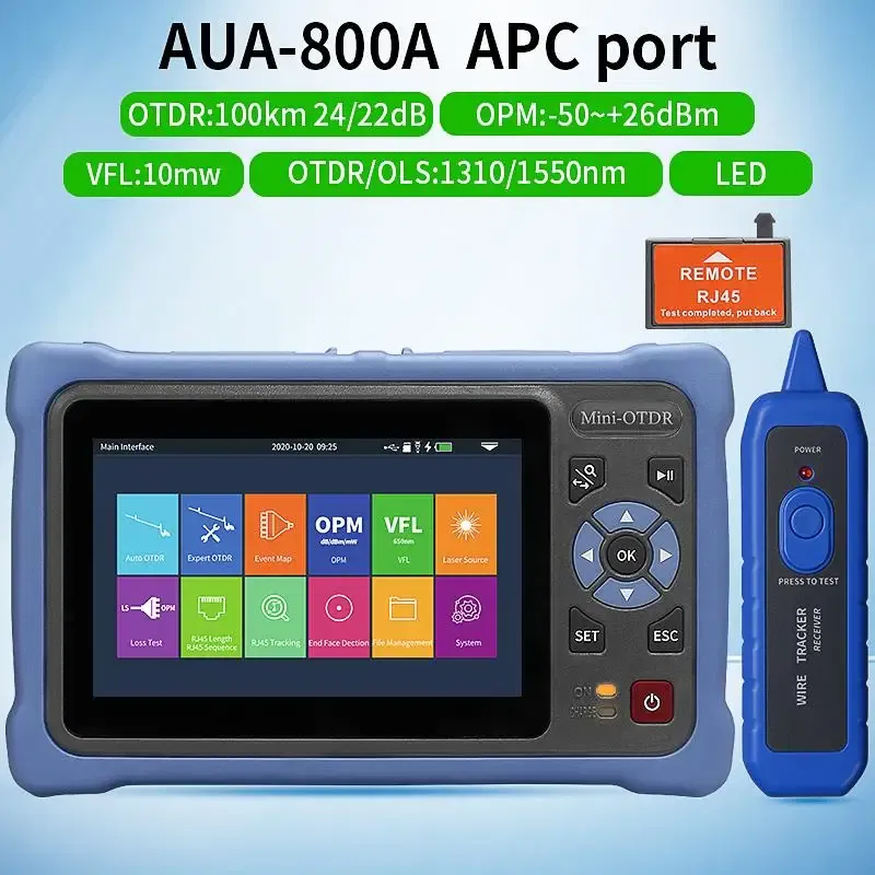 Color: Blue, Ships From: CHINA - Top MINI OTDR 1310/1550nm 26/24dB Fiber Optic Reflectometer Touch Screen VFL OLS OPM Event Map Ethernet Cable Tester
