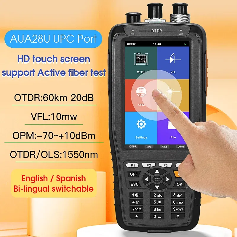 Color: Blue, Ships From: CHINA - Top MINI OTDR 1310/1550nm 26/24dB Fiber Optic Reflectometer Touch Screen VFL OLS OPM Event Map Ethernet Cable Tester