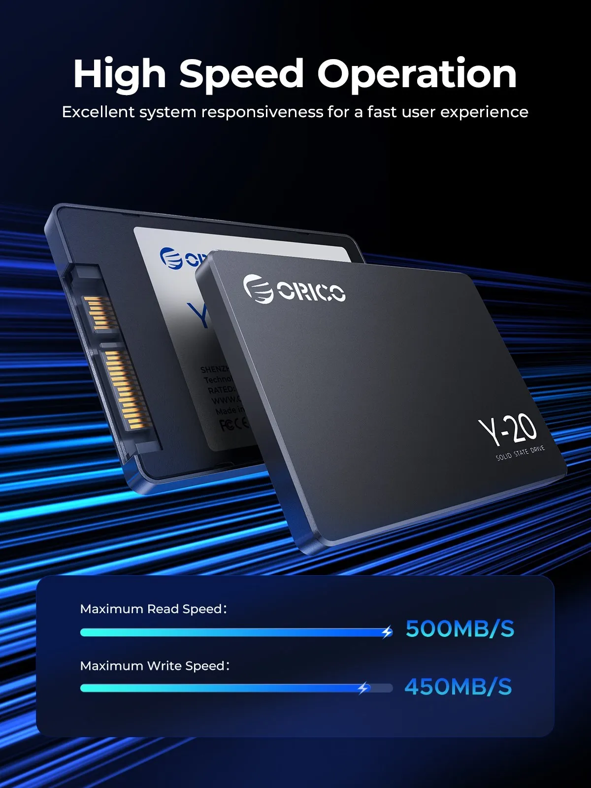 SSD Capacity: 525gb, Ships From: CHINA - ORICO Y20 2.5'' SATA SSD 128GB 256B 512GB 2.5 Inch SATA3.0 Internal Solid State Hard Drive Design for DIY User