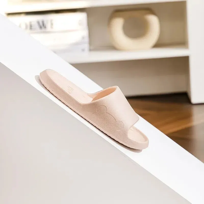 Color: Yellow, Shoe Size: 36 - Soft Slippers Couples Home Outdoor Slipper Summer Women Bedroom Thick Bottom Shoes Beach Sandals Men Flip Flops Shower Shoes
