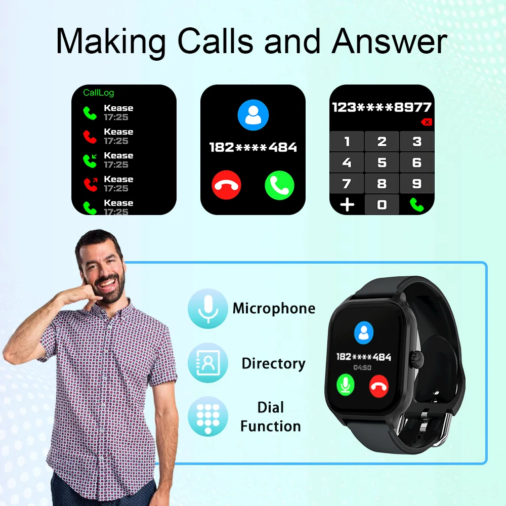 Color: WHITE - LAXASFIT H9 and H6 Smartwatch Dial to Answer Calls Calorie Tracking Heart Rate Blood Oxygen Monitoring Bluetooth Smart Watch