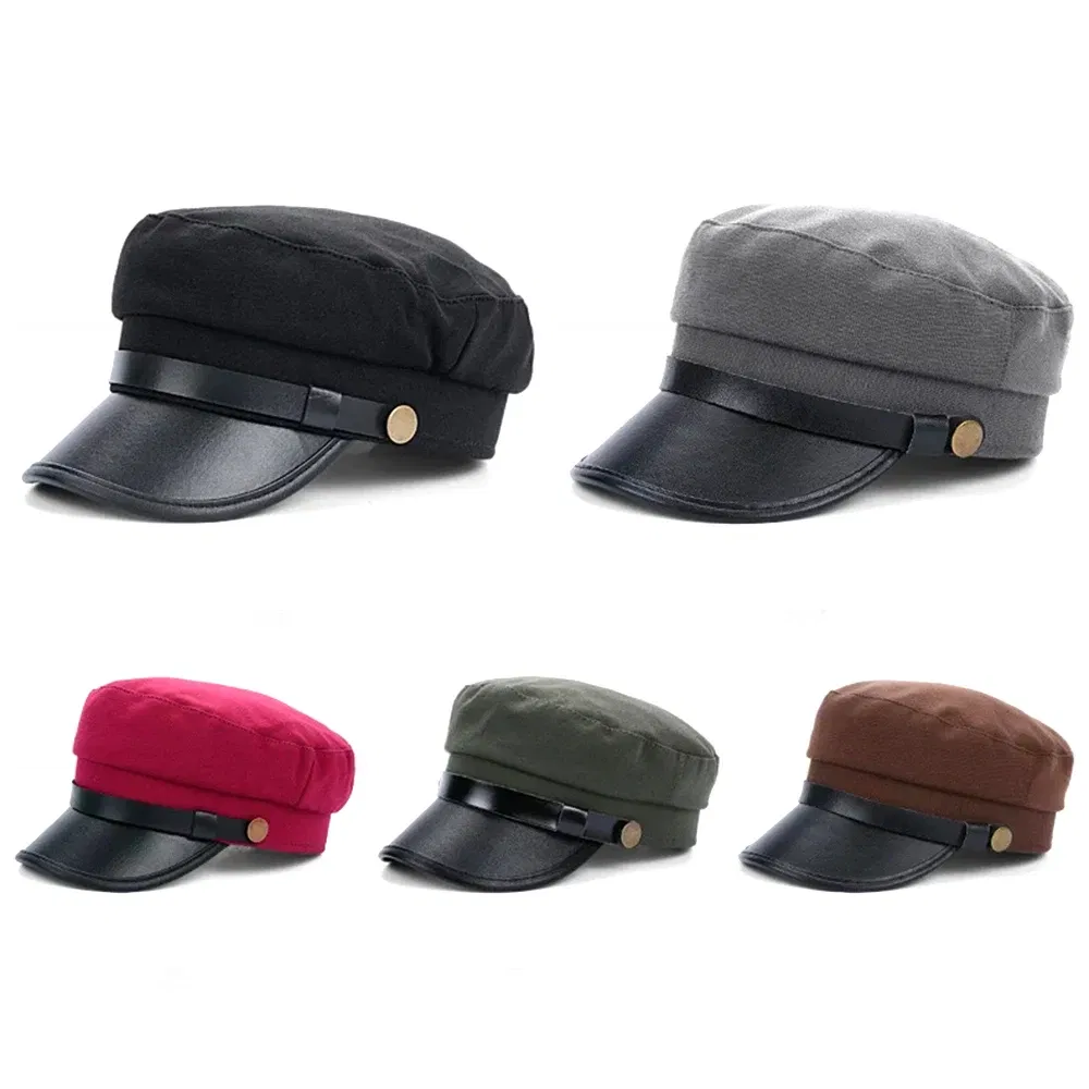 Color: Red, Hat Size: One Size - Autumn winter beret women black Retro men baker Newsboy hat Casual Spring British Classic Female Gatsby Flat Hats Military cap