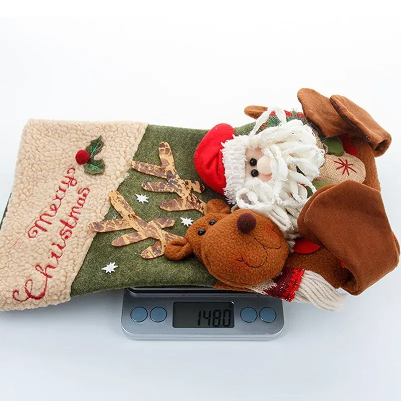 Color: Deep Sapphire - Large Long-legged Santa Claus Snowman Riding A Deer Big Socks Children's Christmas Gift Apple Bag Decoration Children's Gift Toy
