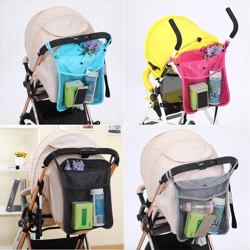 Color: light green, Ships From: CHINA - Pet Stroller Organizer Bag Infant Pram Cart Mesh Hanging Storage Bag Baby Trolley Bag Stroller Seat Pocket Carriage Bag Stroller