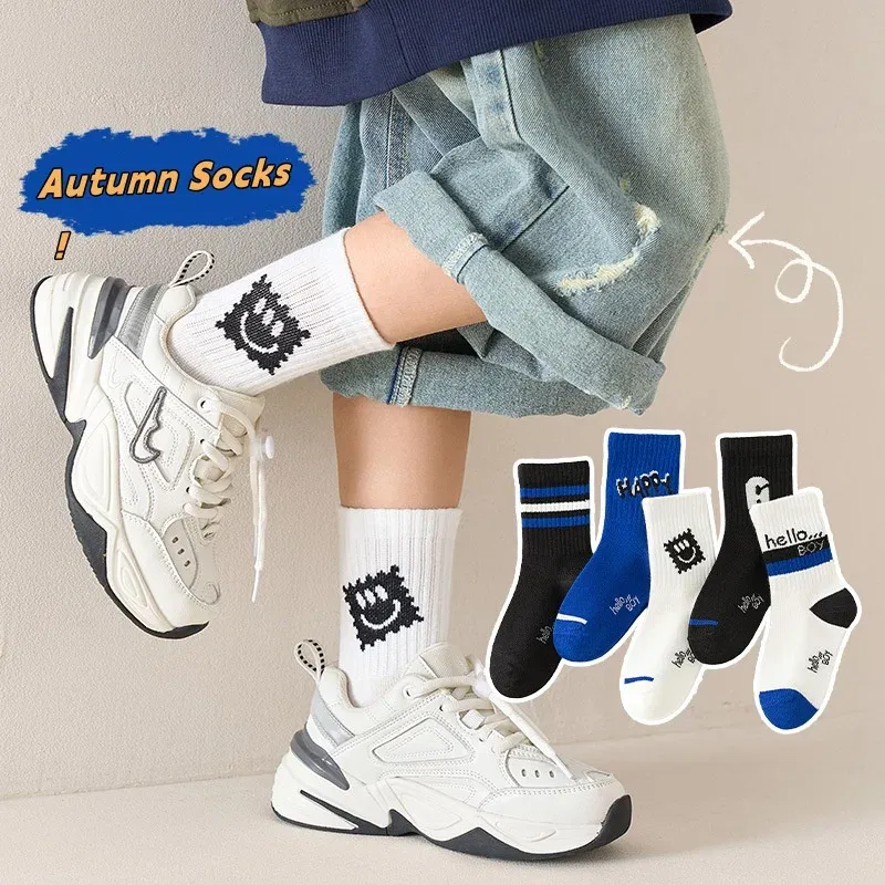 Color: black, Size: 2-3T - Autumn Socks Baby Socks Cute Truck Car Pattern Socks Boys Medium Socks Kids Autumn Winter Cotton Socks 5packs