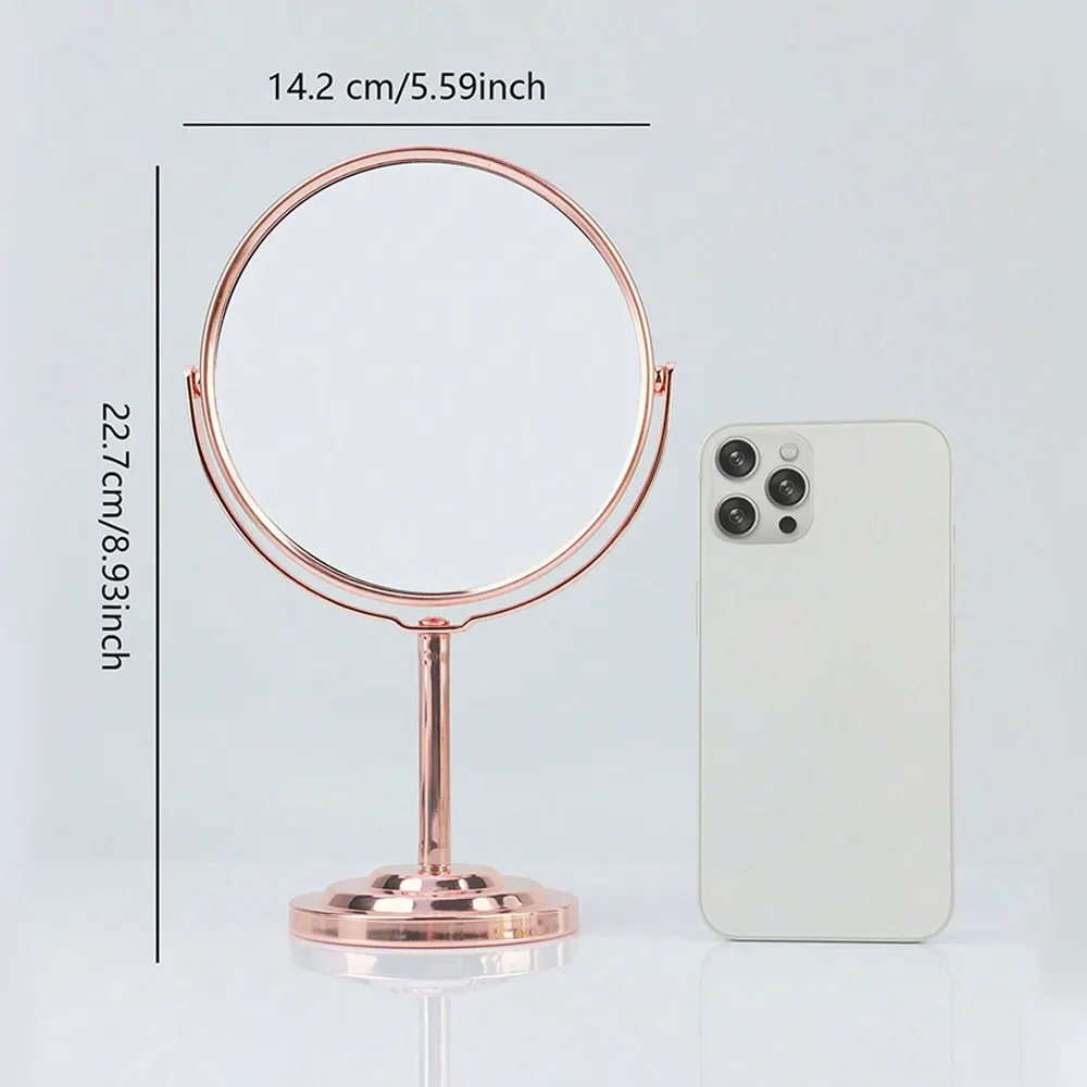 Color: green - 3/4/5in Double-Side Makeup Mirror With 2X Magnification Clear Reflection And Easy To Carry Desktop Vanity Mirror With Stand
