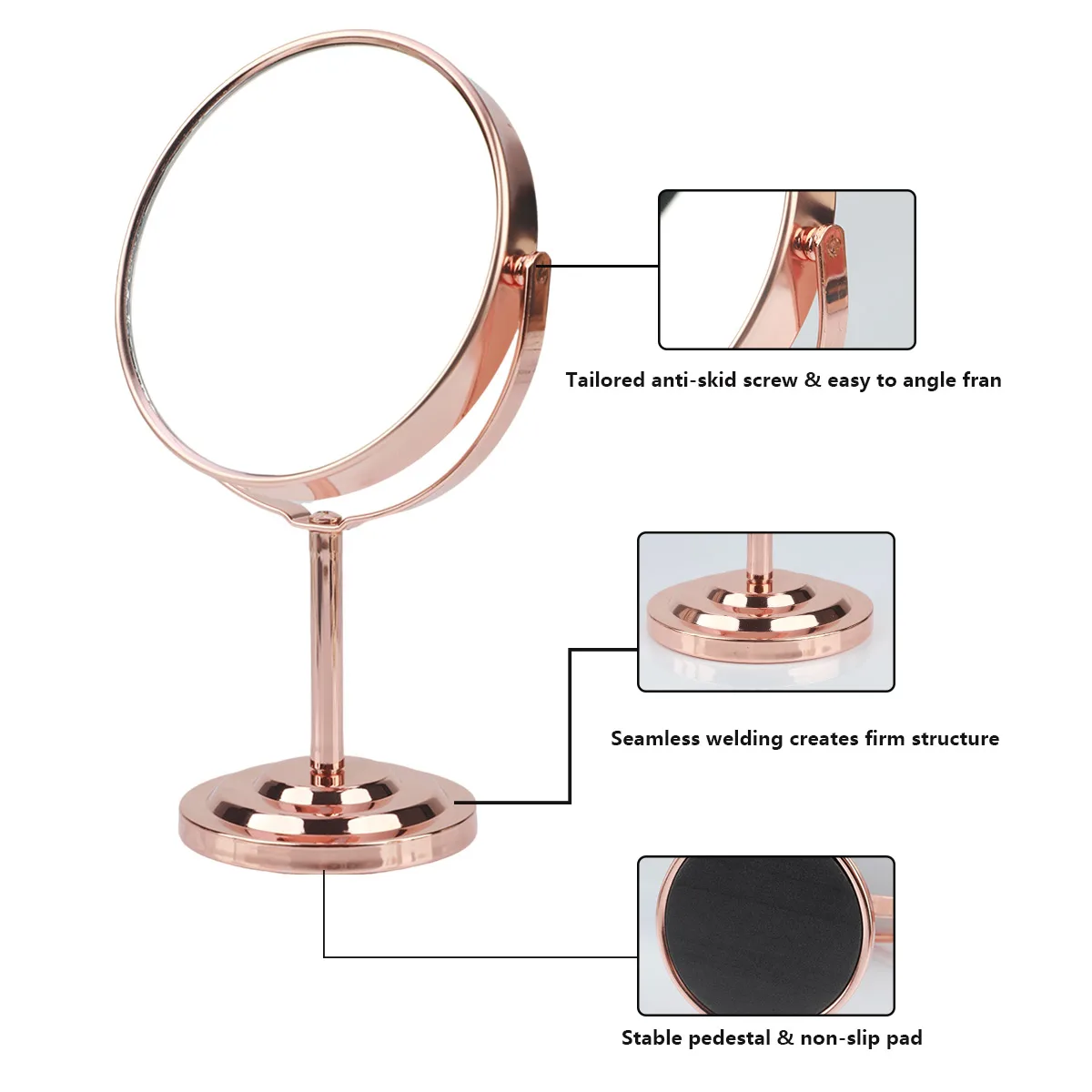 Color: green - 3/4/5in Double-Side Makeup Mirror With 2X Magnification Clear Reflection And Easy To Carry Desktop Vanity Mirror With Stand