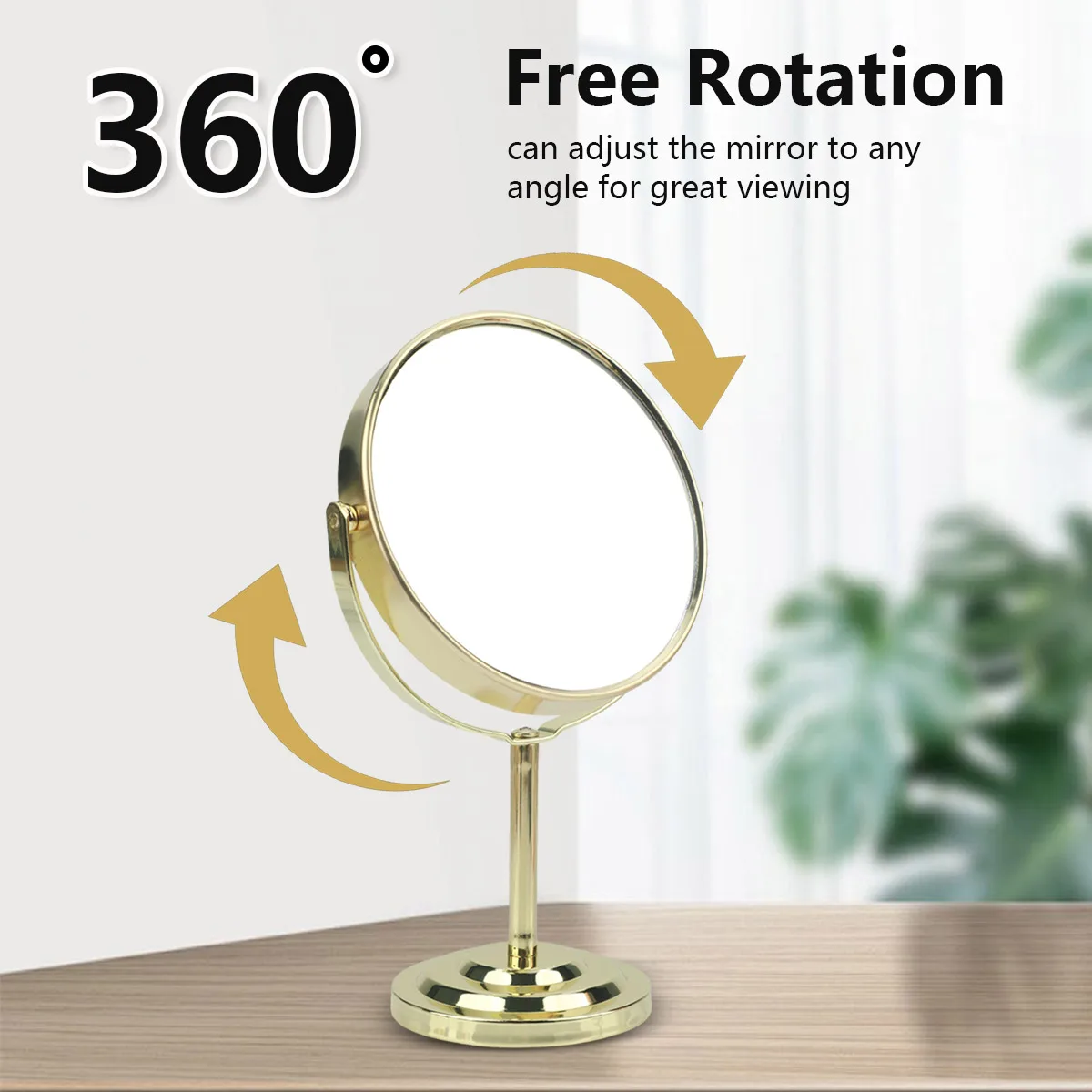 Color: green - 3/4/5in Double-Side Makeup Mirror With 2X Magnification Clear Reflection And Easy To Carry Desktop Vanity Mirror With Stand