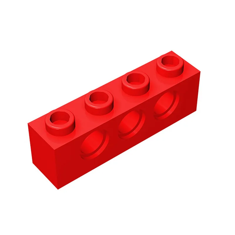 Color: Blue - Rainbow Pig MOC 3701 Brick 1x4 with 3 Holes Building Blocks Classic Brand DIY Assembles Particles Educational Tech Kid Spare Toy