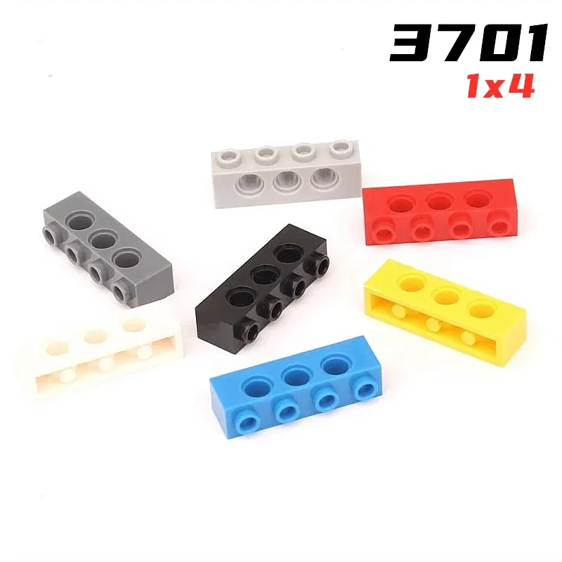 Color: Blue - Rainbow Pig MOC 3701 Brick 1x4 with 3 Holes Building Blocks Classic Brand DIY Assembles Particles Educational Tech Kid Spare Toy