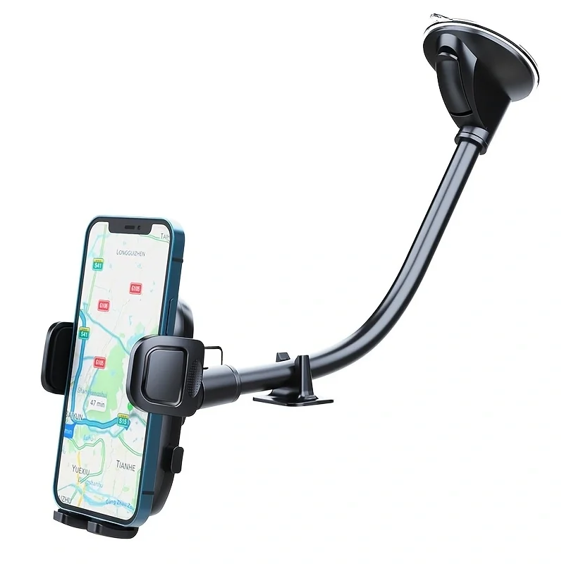 Car Phone Holder for Car Windscreen Flexible Long Arm 13" Goose-neck Mobile Phone Holder Compatible Suction Base Dashboard