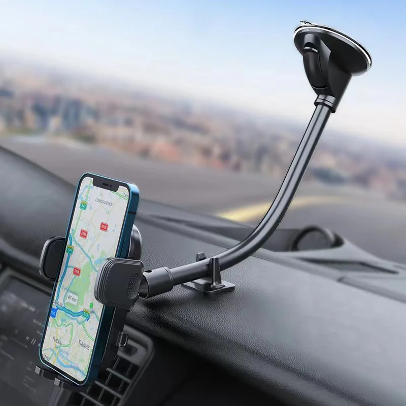 Car Phone Holder for Car Windscreen Flexible Long Arm 13" Goose-neck Mobile Phone Holder Compatible Suction Base Dashboard