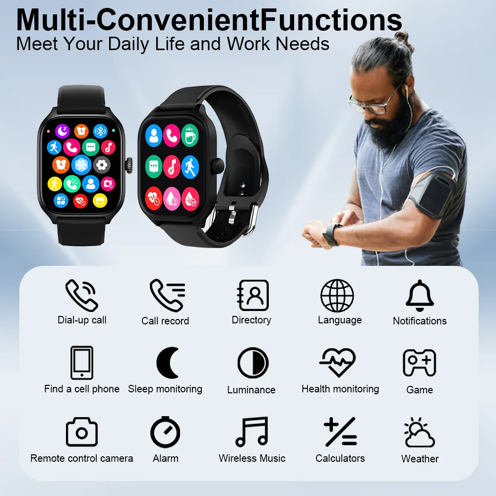Color: Yellow - LAXASFIT H9 and H6 Smartwatch Dial to Answer Calls Calorie Tracking Heart Rate Blood Oxygen Monitoring Bluetooth Smart Watch