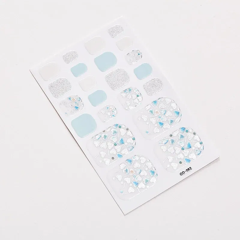 Color: apple green - 22 Tips/Sheet Full Beauty Loveliness Designed Manicure Valentines Nail Art Designer Nail Decals Novidades Nail Sticker Set