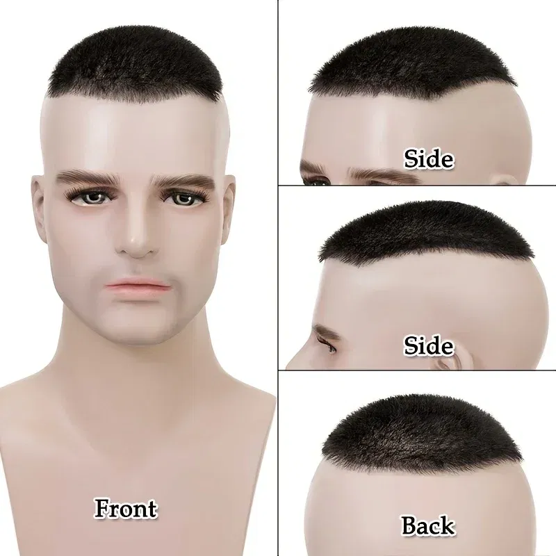 Toupee Color: 22R#, Toupee Density: 110% - PROKYVITY 11g Buzz Short Cut Men's Toupee Human Hair Natural Male Hair Replacement System PU Invisible Extension Hairpiece