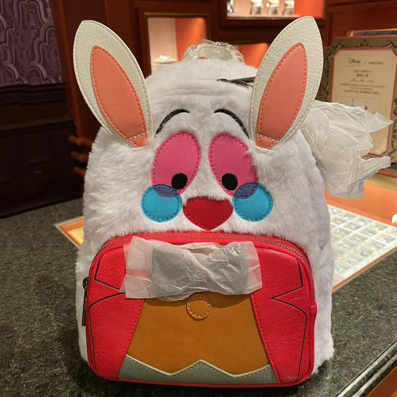 Color: MAROON - Disney Tinker Bell Women Double Strap Shoulder Bag Purse Cute Disney Princess Belle PU Leather Mickey Ariel Backpack