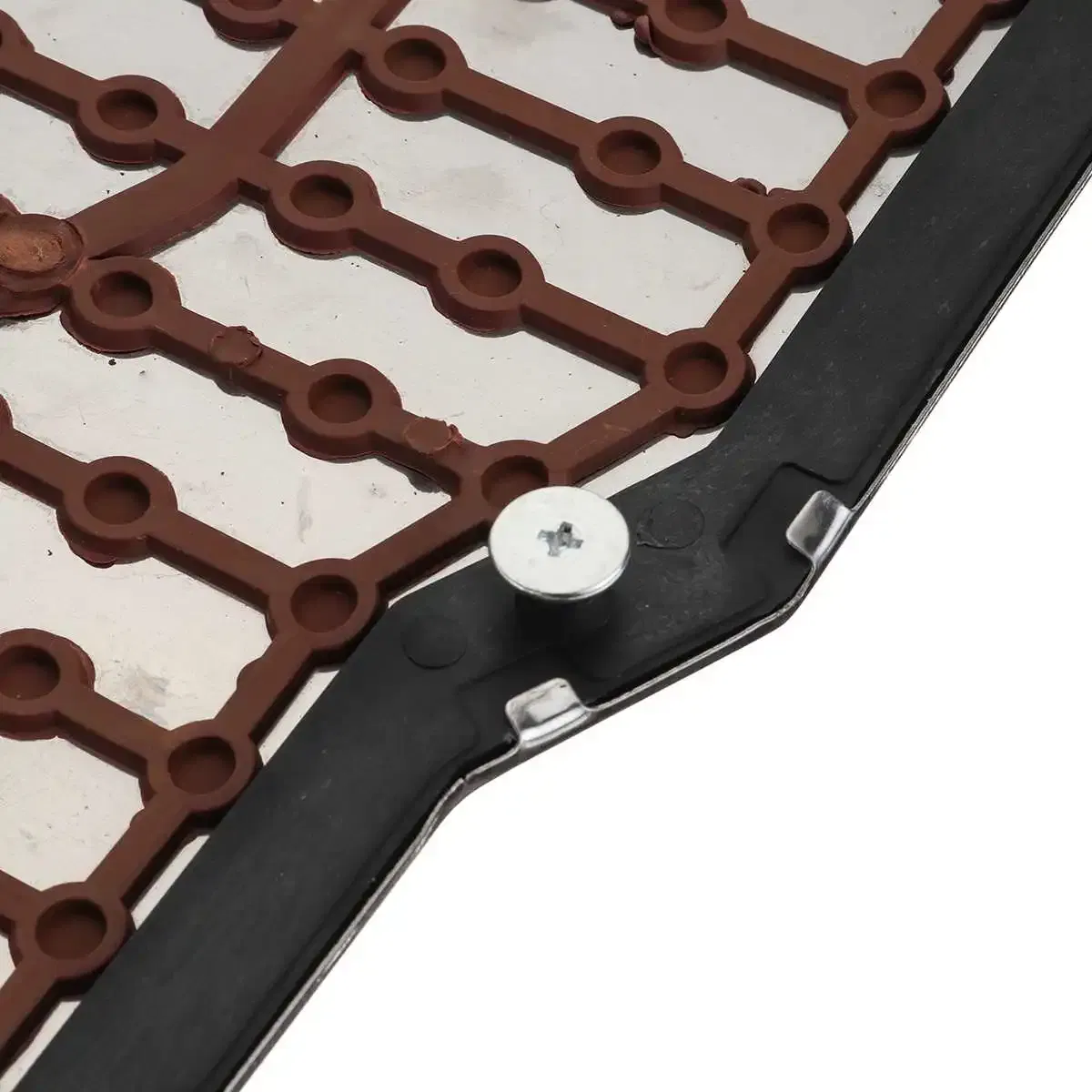 Color Name: Black - Car Foot Rest Pedal Board Floor Carpet Mat Anti-slip Stainless Steel Heel Pad Car Truck Suv Black Beige Brown